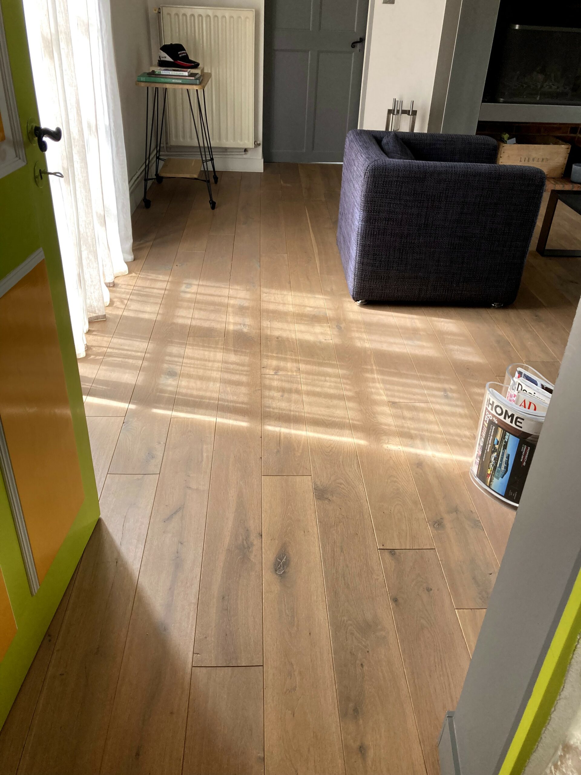 Pose de parquet collé chêne massif